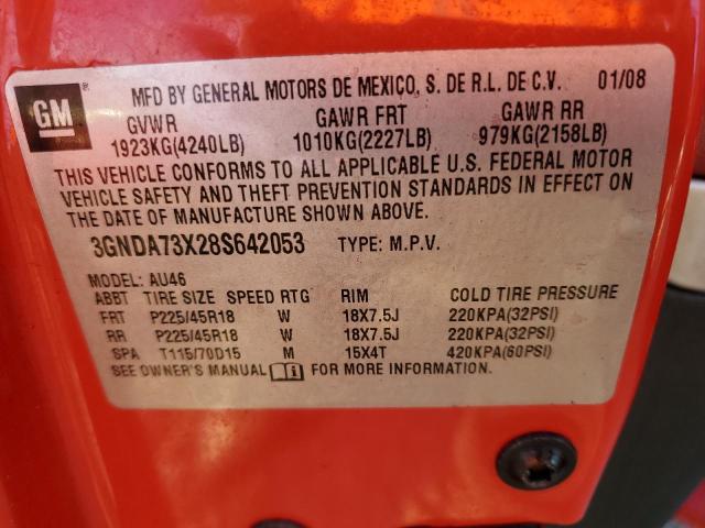 3GNDA73X28S642053 - 2008 CHEVROLET HHR SS 红色 照片 10