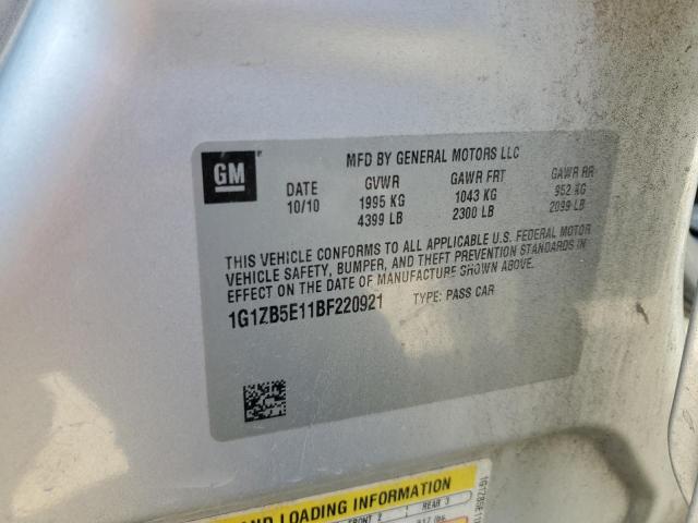 1G1ZB5E11BF220921 - 2011 CHEVROLET MALIBU LS Gümüş foto 10