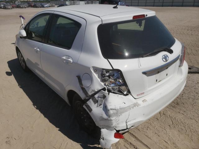 JTDKTUD38DD567048 - 2013 TOYOTA YARIS WHITE photo 3