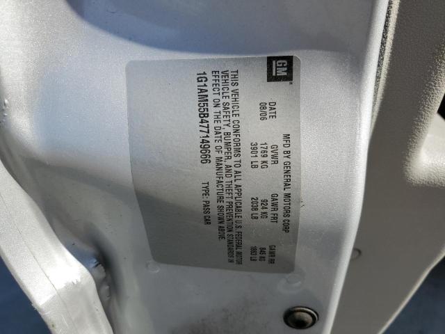 1G1AM55B477149666 - 2007 CHEVROLET COBALT SS SILVER photo 10