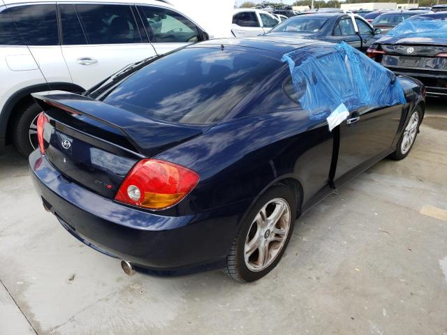 KMHHN65F44U118275 - 2004 HYUNDAI TIBURON GT BLUE photo 4