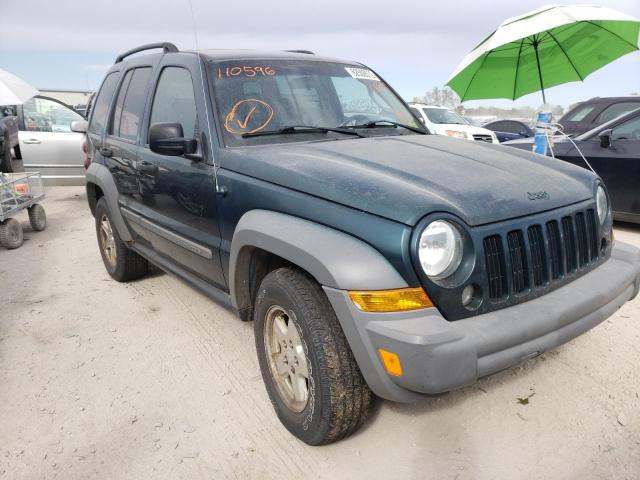 1J4GL48K06W110596 - 2006 JEEP LIBERTY SP GREEN photo 1