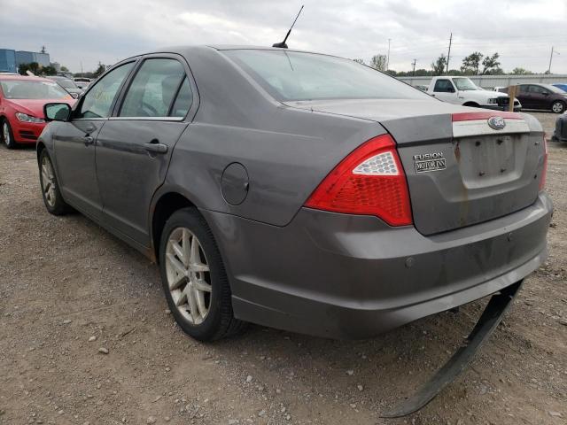 3FAHP0JA2AR332650 - 2010 FORD FUSION SEL GRAY photo 3