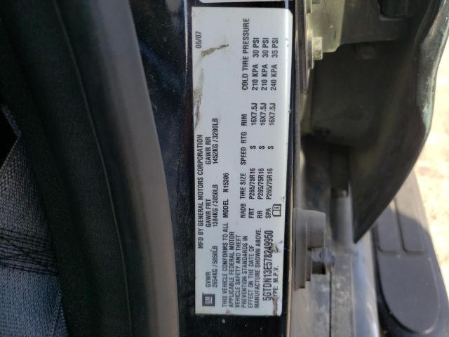 5GTDN13E578249950 - 2007 HUMMER H3 BLACK photo 10