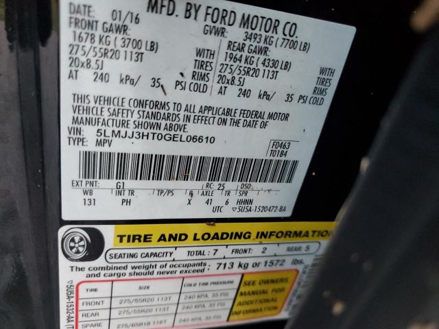 5LMJJ3HT0GEL06610 - 2016 LINCOLN NAVIGATOR 黑色 照片 10