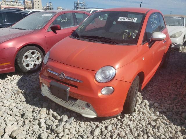 3C3CFFGE3DT751669 - 2013 FIAT 500 ELECTR ORANGE photo 2