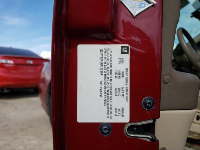 1G1ZT62815F117992 - 2005 CHEVROLET MALIBU MAX 勃艮第红 照片 10