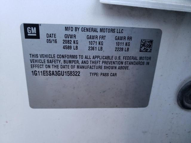 1G11E5SA3GU158322 - 2016 CHEVROLET MALIBU LIM 白色 照片 10