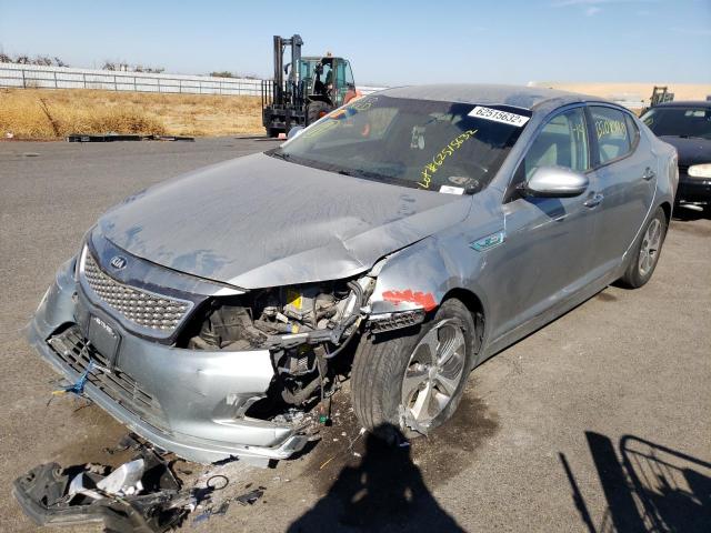 KNAGM4AD4E5068918 - 2014 KIA OPTIMA HYB SILVER photo 2