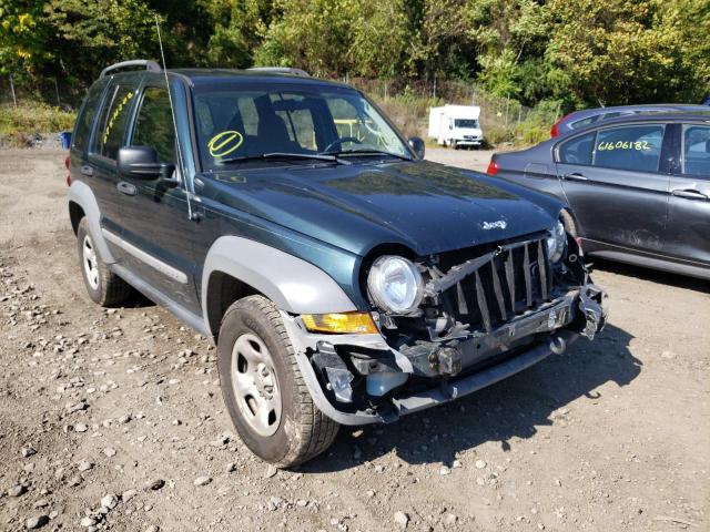 1J4GL48K05W625998 - 2005 JEEP LIBERTY SP GREEN photo 1