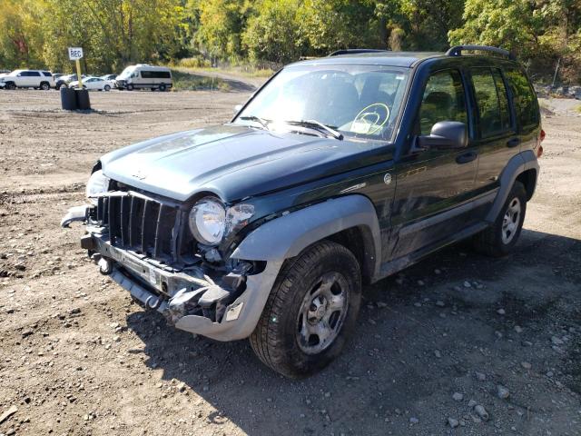 1J4GL48K05W625998 - 2005 JEEP LIBERTY SP GREEN photo 2