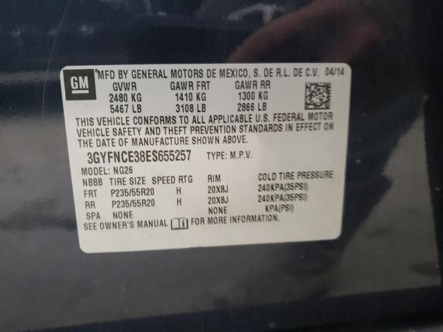 3GYFNCE38ES655257 - 2014 CADILLAC SRX PERFOR გრაფიტი ფოტო 10