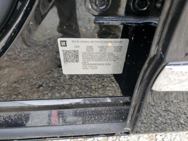 2G1105S37K9117634 - 2019 CHEVROLET IMPALA PRE შავი ფოტო 10