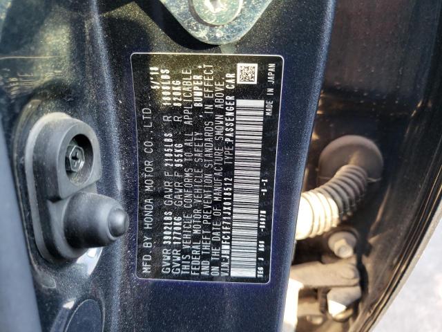 JHMFC1F71JX018512 - 2018 HONDA CIVIC EXL Grafit foto 10