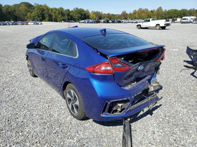 KMHC75LC5KU118001 - 2019 HYUNDAI IONIQ HYBR BLUE photo 3