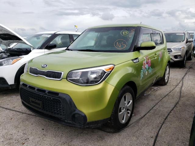 KNDJN2A25F7777954 - 2015 KIA SOUL GREEN photo 2