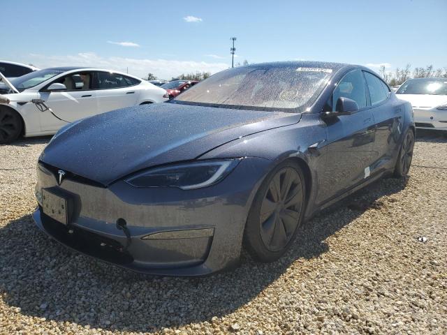 5YJSA1E50NF476340 - 2022 TESLA MODEL S ნაცრისფერი ფოტო 2