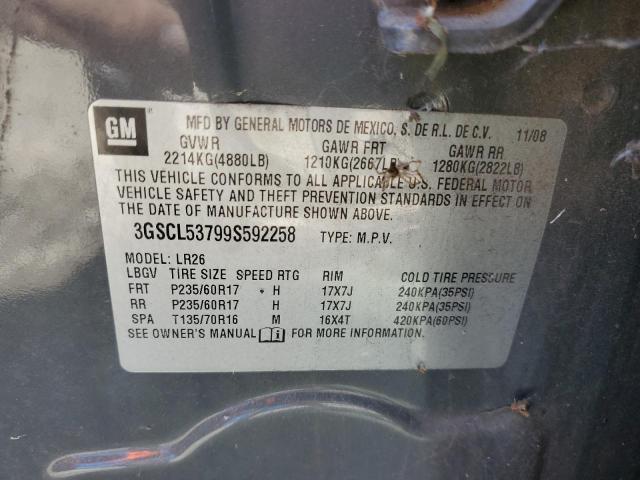 3GSCL53799S592258 - 2009 SATURN VUE XR GRAY photo 10