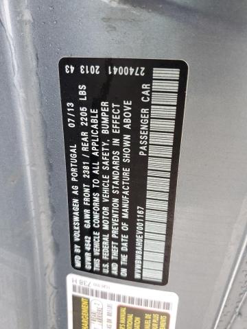 WVWBW8AH0EV001167 - 2014 VOLKSWAGEN EOS KOMFOR 蓝色 照片 10