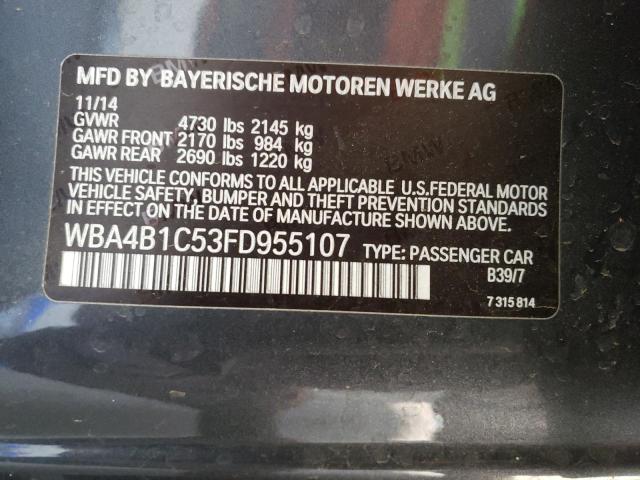 WBA4B1C53FD955107 - 2015 BMW 435 I GRAN GRAY photo 10
