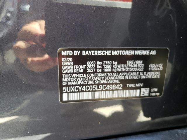 5UXCY4C05L9C49842 - 2020 BMW X6 SDRIVE CHARCOAL photo 10