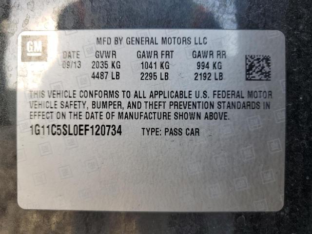 1G11C5SL0EF120734 - 2014 CHEVROLET MALIBU 1LT შავი ფოტო 10