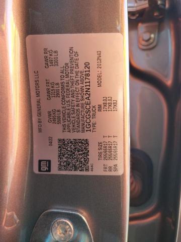 1GCGSCEA2N1178120 - 2022 CHEVROLET COLORADO L GRAY photo 10