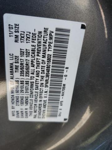 5FNRL38948B016802 - 2008 HONDA ODYSSEY TO UNKNOWN - NOT OK FOR INV. photo 10