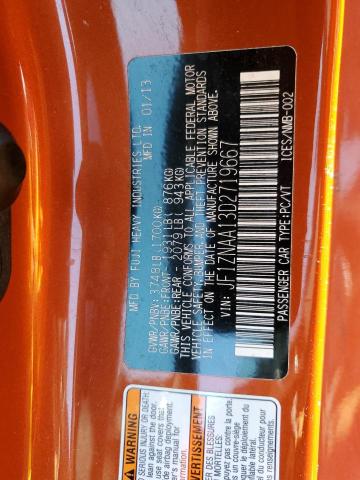 JF1ZNAA13D2719667 - 2013 TOYOTA SCION FR-S ORANGE photo 10