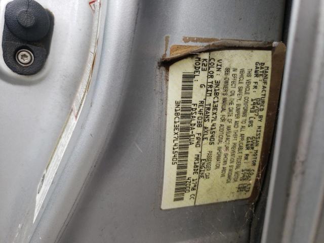 3N1BC13EX7L415405 - 2007 NISSAN VERSA S SILVER photo 10