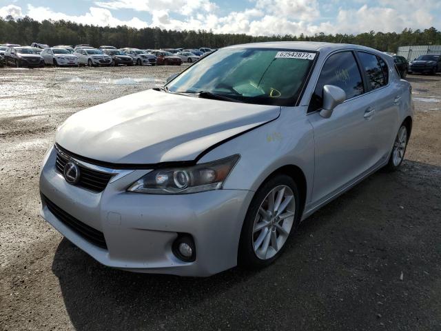 JTHKD5BH5B2007805 - 2011 LEXUS CT 200 SILVER photo 2