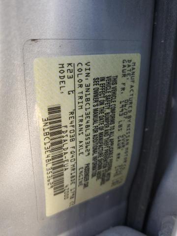 3N1BC13E48L353629 - 2008 NISSAN VERSA S SILVER photo 10