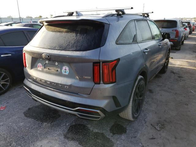 5XYRK4LF4MG044480 - 2021 KIA SORENTO SX GRAY photo 4