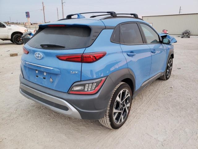 KM8K53A38NU924279 - 2022 HYUNDAI KONA LIMIT BLUE photo 4