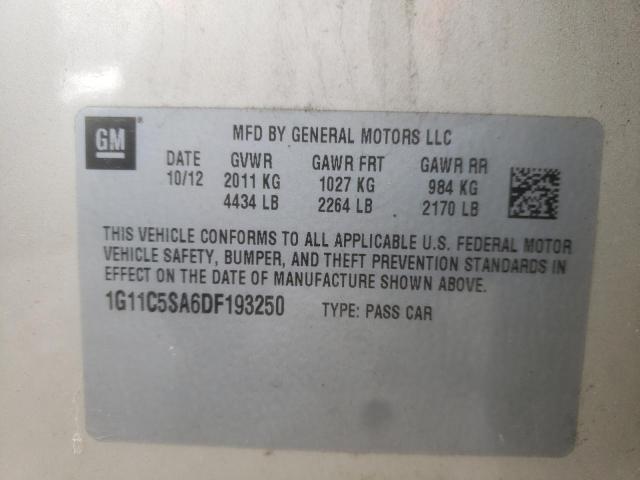 1G11C5SA6DF193250 - 2013 CHEVROLET MALIBU 1LT 棕色 照片 10