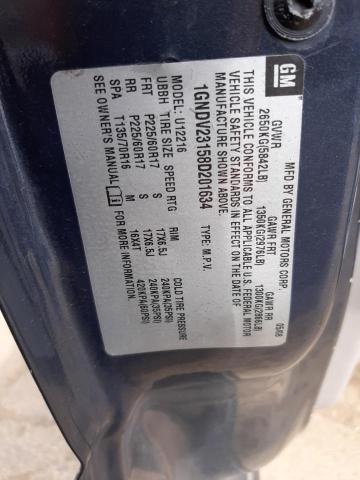 1GNDV23158D201634 - 2008 CHEVROLET UPLANDER L Mavi foto 10