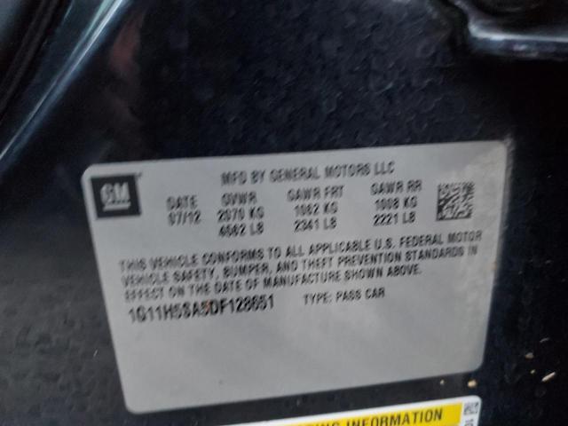 1G11H5SA5DF128651 - 2013 CHEVROLET MALIBU LTZ უცნობი - მიუღებელი მარაგისთვის ფოტო 10