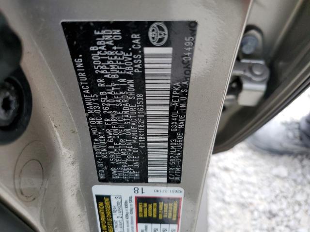 4T1BK1EB2FU163538 - 2015 TOYOTA AVALON XLE BEIGE photo 10