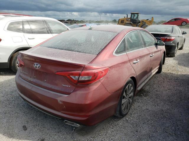 5NPE34AF1GH424629 - 2016 HYUNDAI SONATA SPO RED photo 4