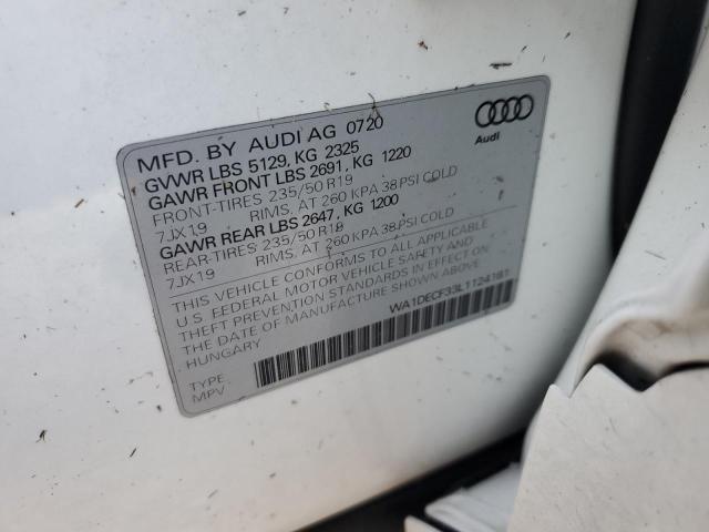 WA1DECF33L1124181 - 2020 AUDI Q3 PREMIUM WHITE photo 10