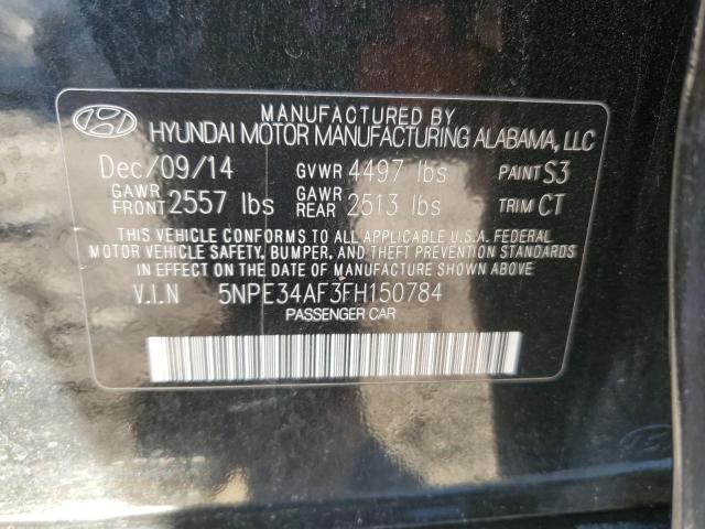 5NPE34AF3FH150784 - 2015 HYUNDAI SONATA SPO BLACK photo 10