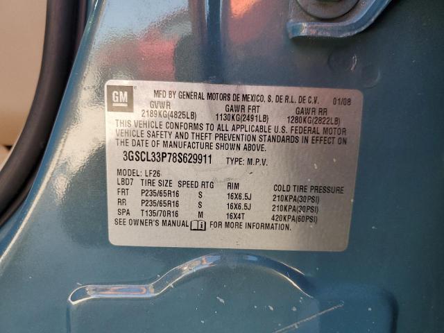 3GSCL33P78S629911 - 2008 SATURN VUE XE TURQUOISE photo 10