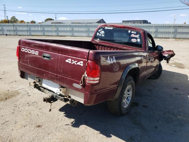 1B7GG16X12S695875 - 2002 DODGE DAKOTA BAS RED photo 4