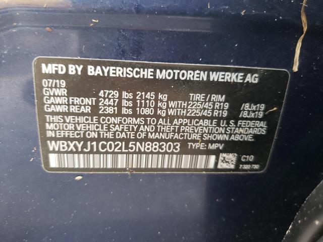 WBXYJ1C02L5N88303 - 2020 BMW X2 XDRIVE2 蓝色 照片 10