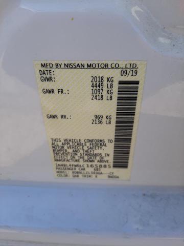 1N4BL4FW6LC165885 - 2020 NISSAN ALTIMA PLA WHITE photo 10