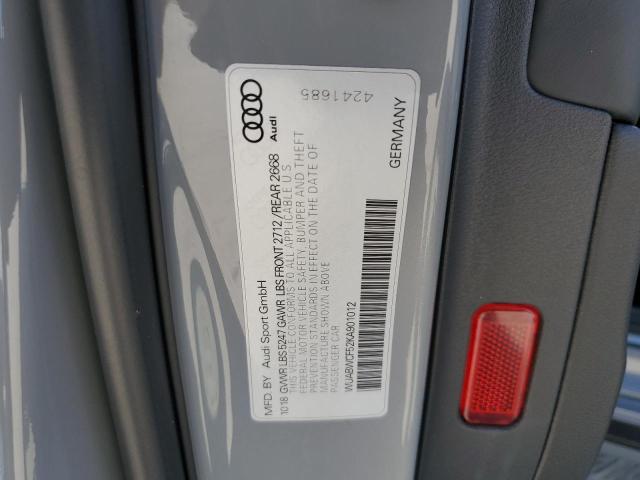 WUABWCF52KA901012 - 2019 AUDI RS5 GRAY photo 10