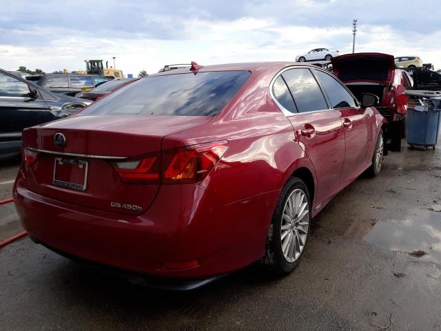 JTHBS1BL7D5002416 - 2013 LEXUS GS 450H RED photo 4