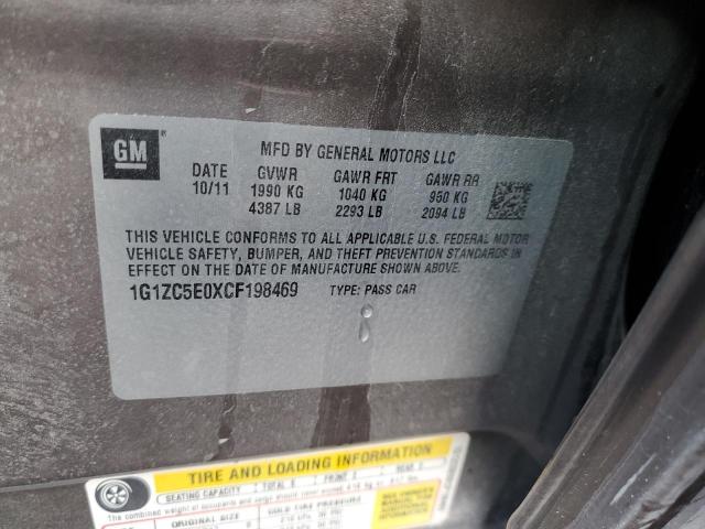 1G1ZC5E0XCF198469 - 2012 CHEVROLET MALIBU 1LT 棕色 照片 10