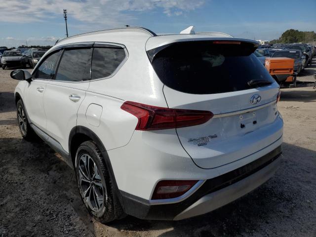 5NMS53AA9KH082736 - 2019 HYUNDAI SANTA FE L WHITE photo 3