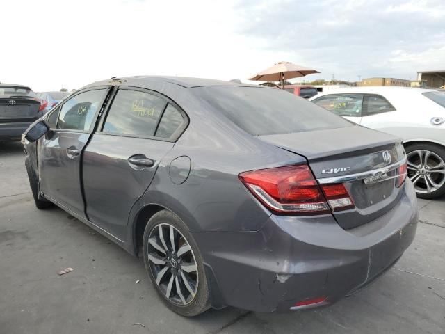 2HGFB2F97FH516903 - 2015 HONDA CIVIC EXL GRAY photo 2